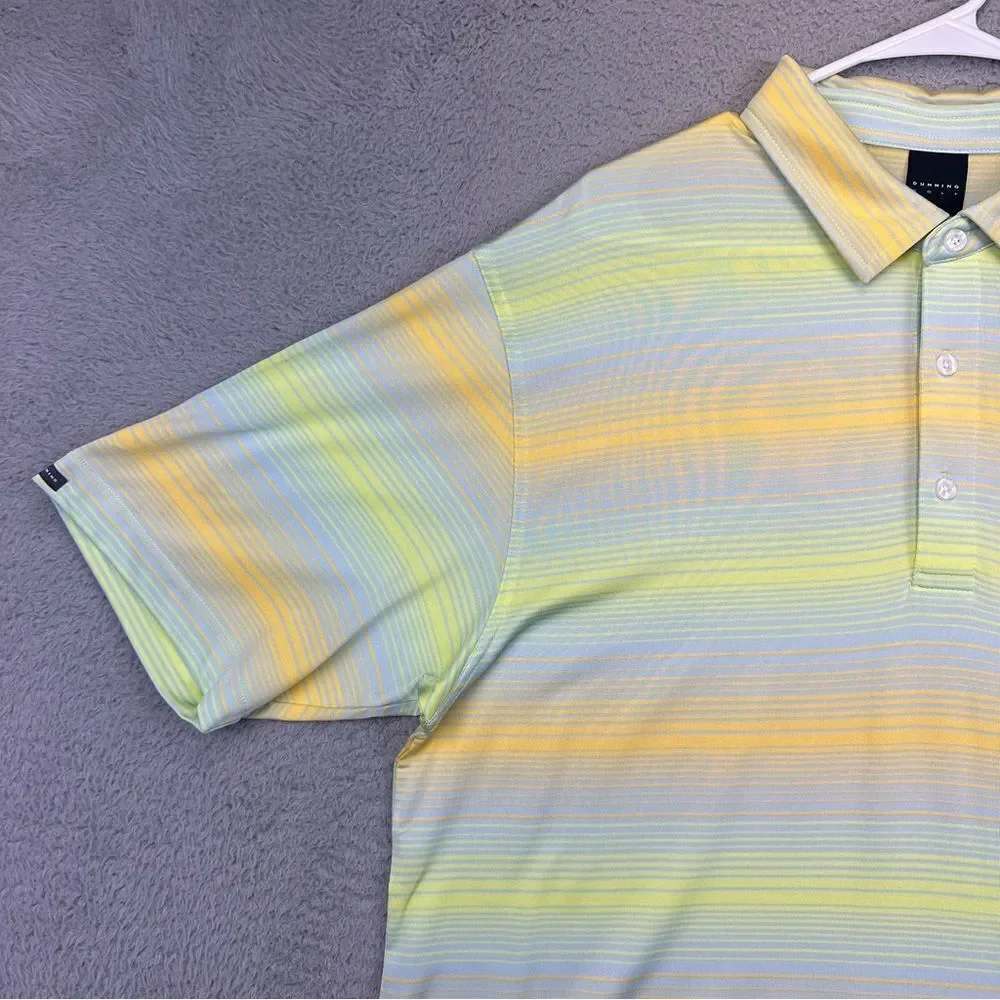 Dunning Polo Shirt Mens XL Colorful Striped Stretch TPC Piper Glen‎ Golf Casual